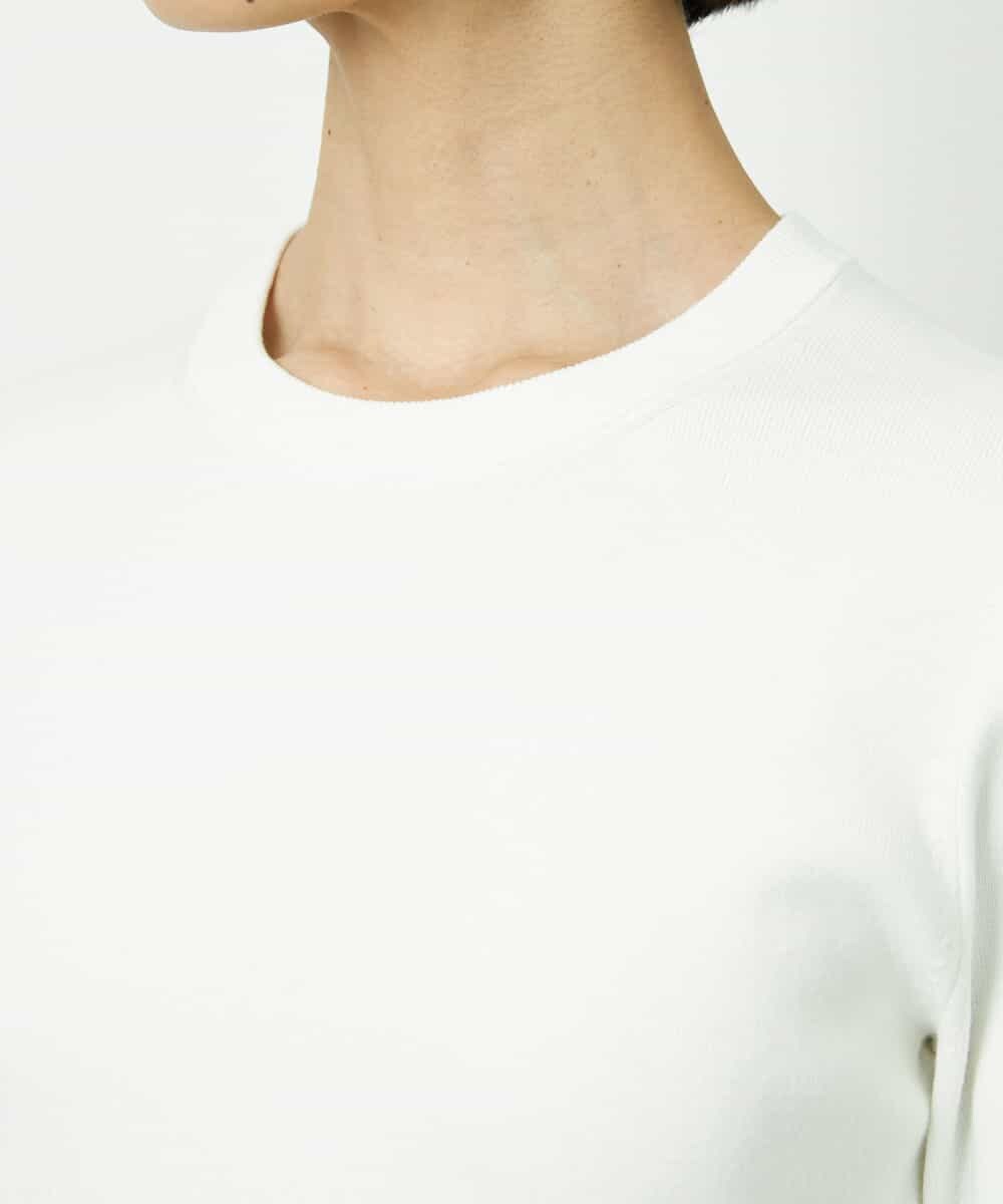 F6FDD01190 MICHEL KLEIN(小さいサイズ)(メゾン ドゥ サンク) [小さいサイズ][アンサンブル対応]コンパクトニットプルオーバー ホワイト