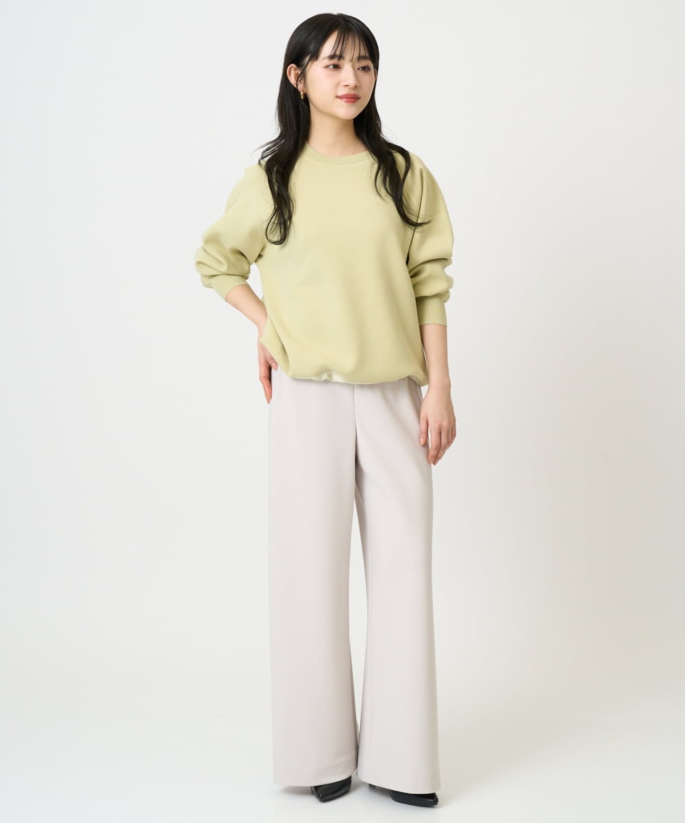 F6FDD02210 MICHEL KLEIN(小さいサイズ)(メゾン ドゥ サンク) [小さいサイズ]ドロストラグランニットプルオーバー ライトイエロー