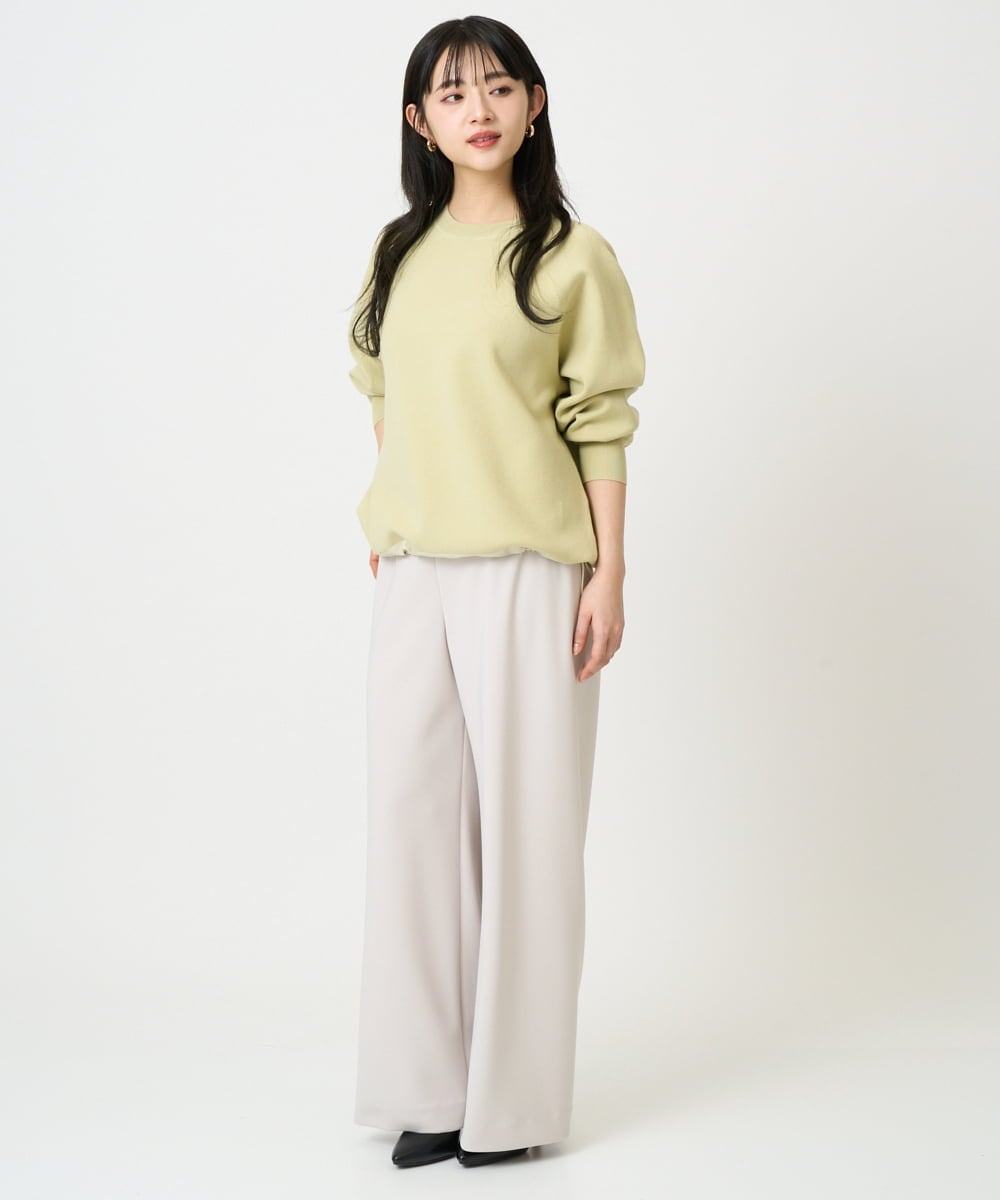 F6FDD02210 MICHEL KLEIN(小さいサイズ)(メゾン ドゥ サンク) [小さいサイズ]ドロストラグランニットプルオーバー ライトイエロー