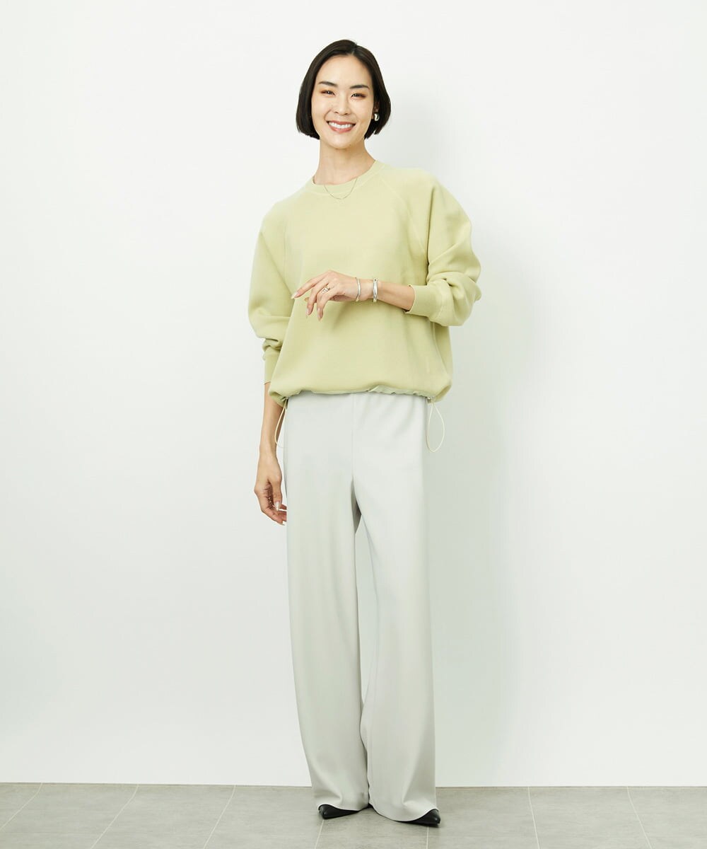 F6FDD02210 MICHEL KLEIN(小さいサイズ)(メゾン ドゥ サンク) [小さいサイズ]ドロストラグランニットプルオーバー ライトイエロー