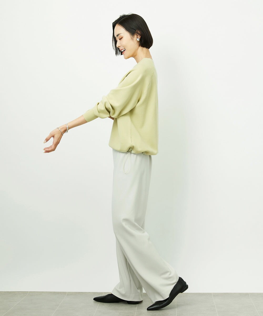 F6FDD02210 MICHEL KLEIN(小さいサイズ)(メゾン ドゥ サンク) [小さいサイズ]ドロストラグランニットプルオーバー ライトイエロー