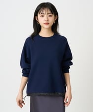 F6FDD02210 MICHEL KLEIN(小さいサイズ)(メゾン ドゥ サンク) [小さいサイズ]ドロストラグランニットプルオーバー ライトイエロー