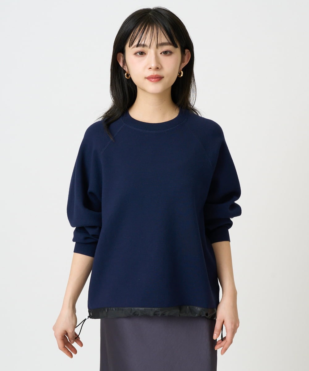 F6FDD02210 MICHEL KLEIN(小さいサイズ)(メゾン ドゥ サンク) [小さいサイズ]ドロストラグランニットプルオーバー ライトイエロー