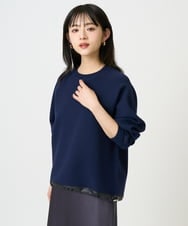 F6FDD02210 MICHEL KLEIN(小さいサイズ)(メゾン ドゥ サンク) [小さいサイズ]ドロストラグランニットプルオーバー ライトイエロー