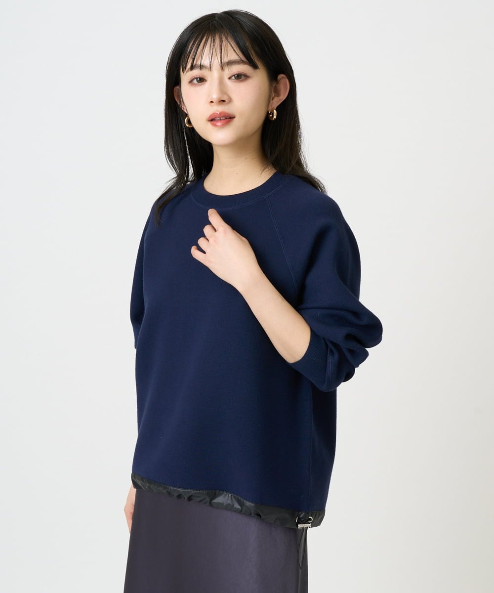 F6FDD02210 MICHEL KLEIN(小さいサイズ)(メゾン ドゥ サンク) [小さいサイズ]ドロストラグランニットプルオーバー ライトイエロー