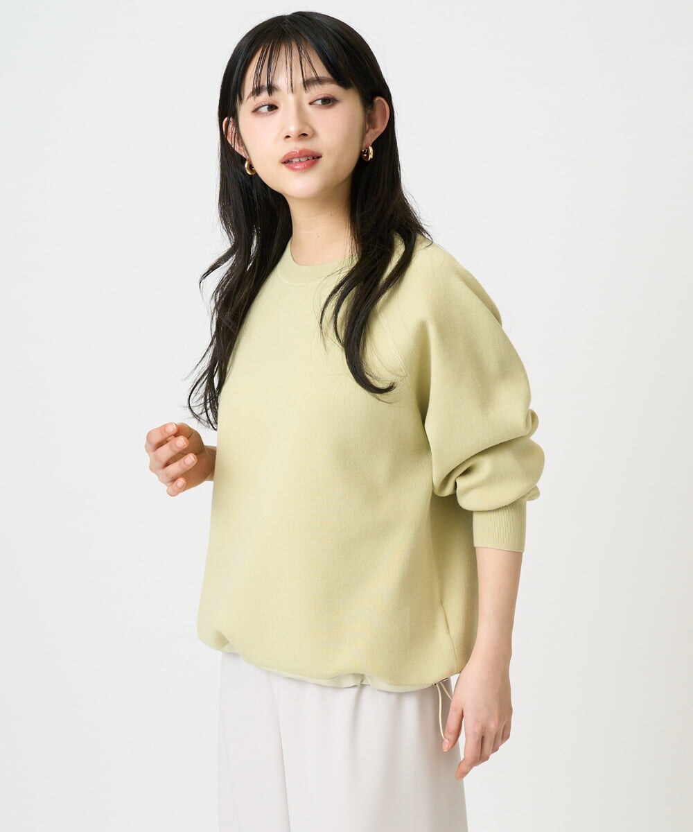 F6FDD02210 MICHEL KLEIN(小さいサイズ)(メゾン ドゥ サンク) [小さいサイズ]ドロストラグランニットプルオーバー ライトイエロー