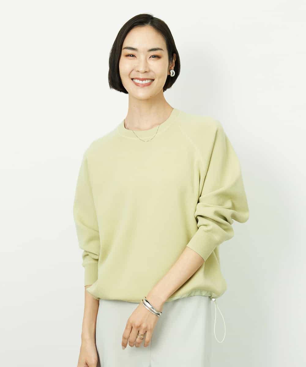 F6FDD02210 MICHEL KLEIN(小さいサイズ)(メゾン ドゥ サンク) [小さいサイズ]ドロストラグランニットプルオーバー ライトイエロー