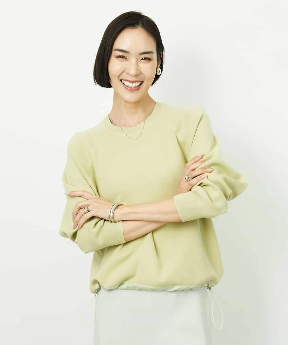 F6FDD02210 MICHEL KLEIN(小さいサイズ)(メゾン ドゥ サンク) [小さいサイズ]ドロストラグランニットプルオーバー ネイビー