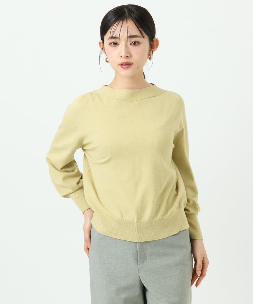 F6FDD15190 MICHEL KLEIN(小さいサイズ)(メゾン ドゥ サンク) [小さいサイズ]ホールガーメント(R)ボトルネックニット イエロー