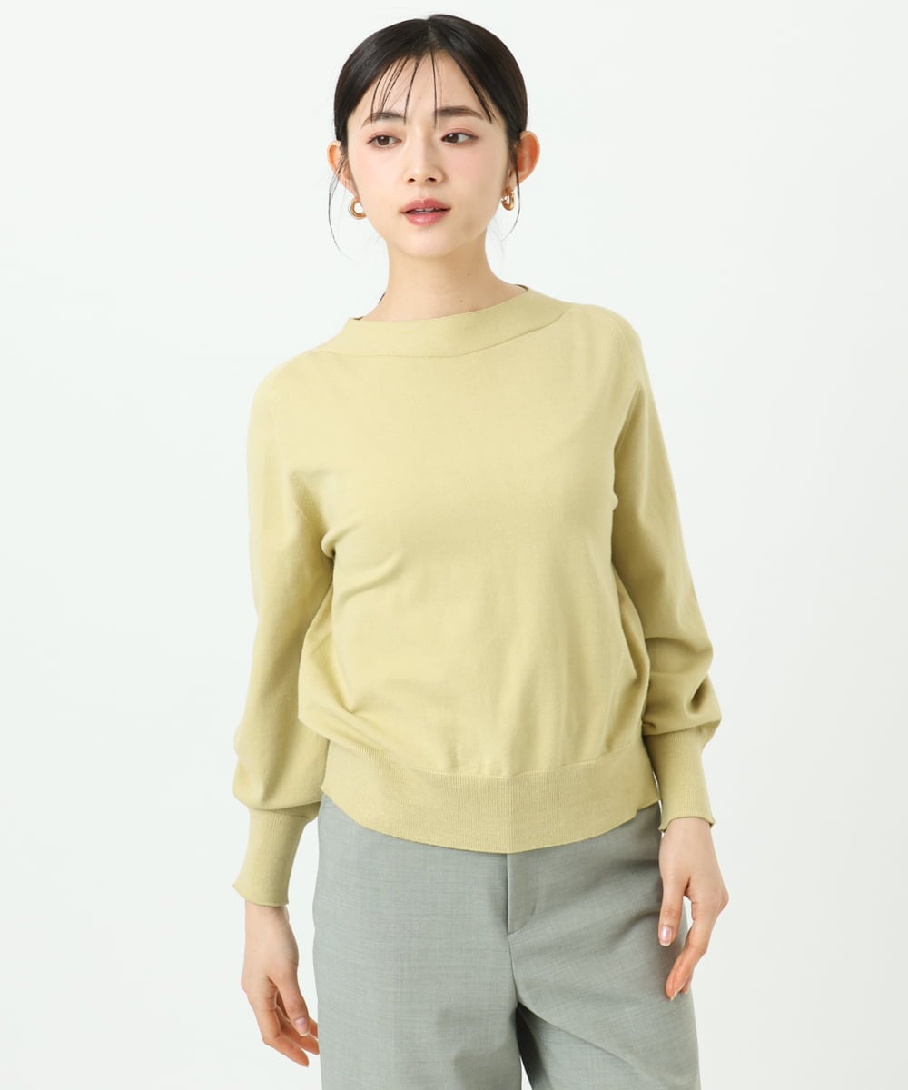 F6FDD15190 MICHEL KLEIN(小さいサイズ)(メゾン ドゥ サンク) [小さいサイズ]ホールガーメント(R)ボトルネックニット イエロー