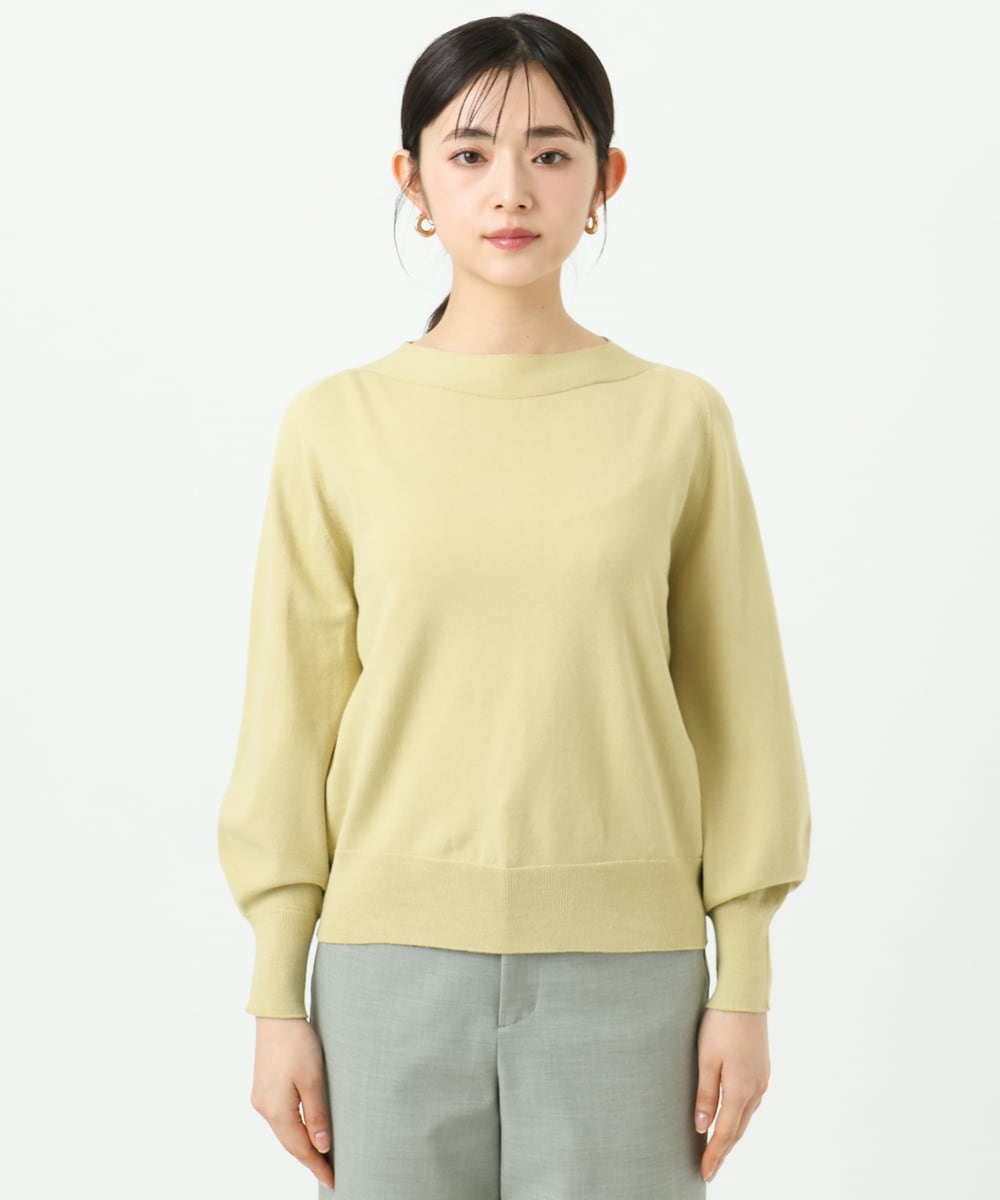 F6FDD15190 MICHEL KLEIN(小さいサイズ)(メゾン ドゥ サンク) [小さいサイズ]ホールガーメント(R)ボトルネックニット イエロー