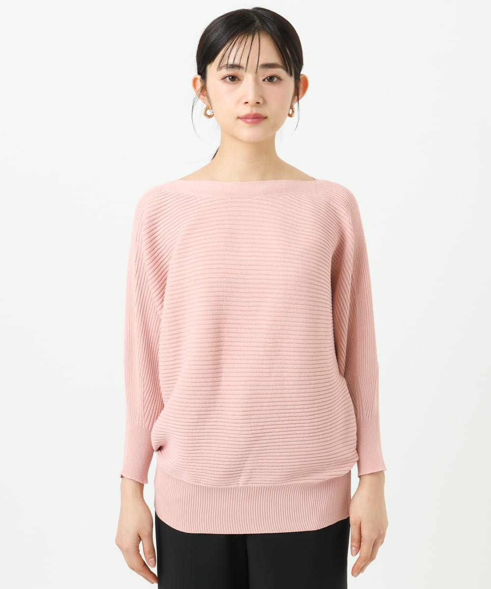 F6FDD17190 MICHEL KLEIN(小さいサイズ)(メゾン ドゥ サンク) [小さいサイズ]［定番人気］ホールガーメント(R)ドルマンスリーブニット ピンク