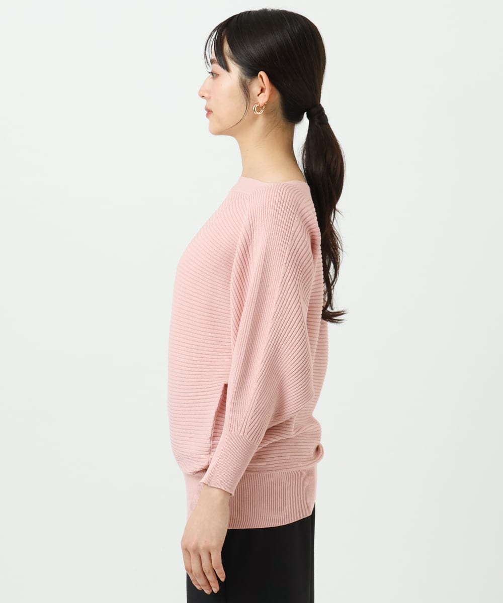 F6FDD17190 MICHEL KLEIN(小さいサイズ)(メゾン ドゥ サンク) [小さいサイズ]［定番人気］ホールガーメント(R)ドルマンスリーブニット ピンク