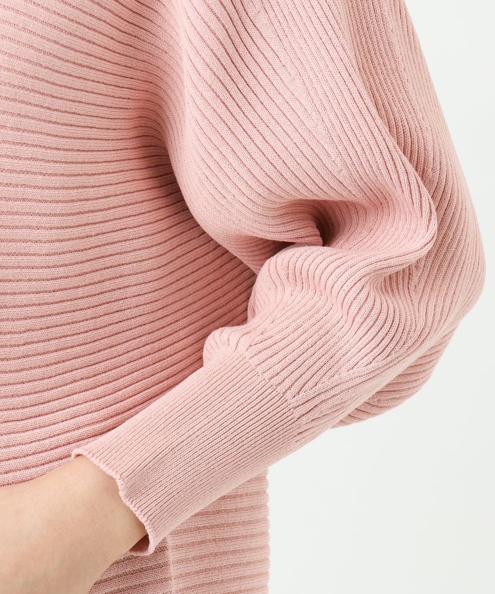 F6FDD17190 MICHEL KLEIN(小さいサイズ)(メゾン ドゥ サンク) [小さいサイズ]［定番人気］ホールガーメント(R)ドルマンスリーブニット ピンク