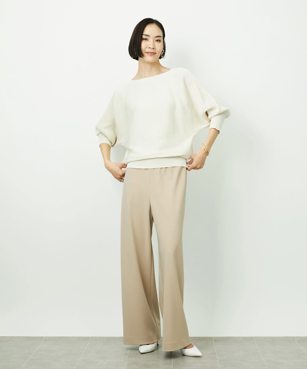 F6FDD17190 MICHEL KLEIN(小さいサイズ)(メゾン ドゥ サンク) [小さいサイズ]［定番人気］ホールガーメント(R)ドルマンスリーブニット ピンク