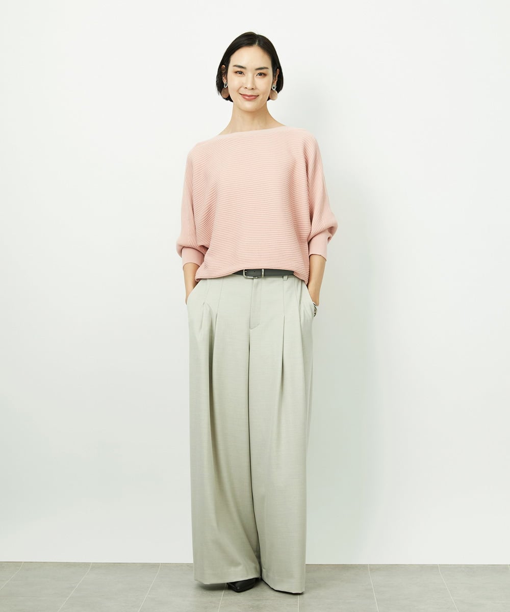 F6FDD17190 MICHEL KLEIN(小さいサイズ)(メゾン ドゥ サンク) [小さいサイズ]［定番人気］ホールガーメント(R)ドルマンスリーブニット ピンク