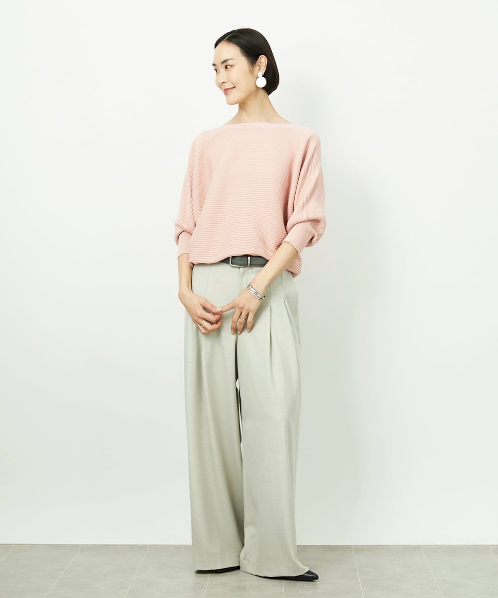 F6FDD17190 MICHEL KLEIN(小さいサイズ)(メゾン ドゥ サンク) [小さいサイズ]［定番人気］ホールガーメント(R)ドルマンスリーブニット ピンク