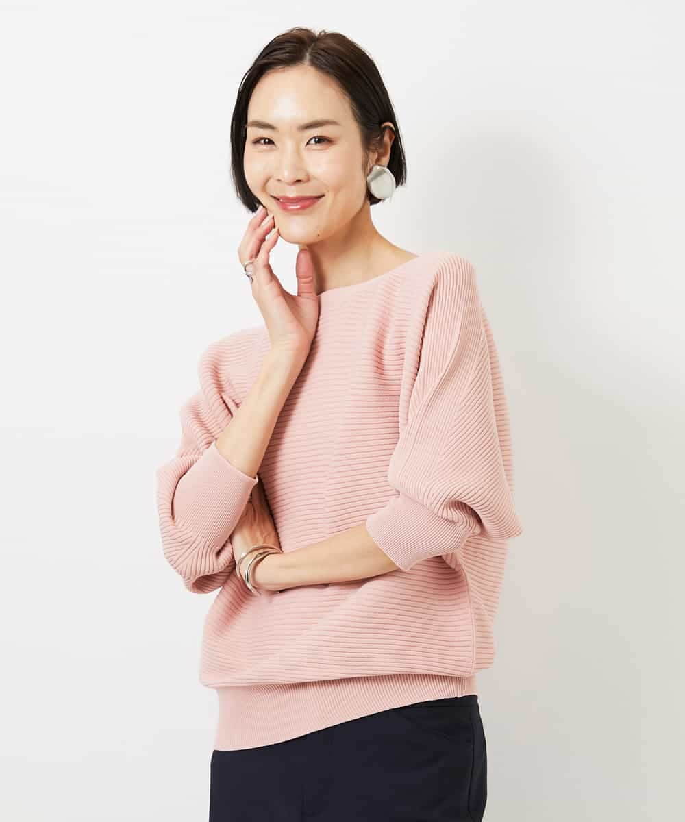 F6FDD17190 MICHEL KLEIN(小さいサイズ)(メゾン ドゥ サンク) [小さいサイズ]［定番人気］ホールガーメント(R)ドルマンスリーブニット ピンク