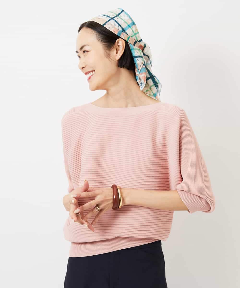 F6FDD17190 MICHEL KLEIN(小さいサイズ)(メゾン ドゥ サンク) [小さいサイズ]［定番人気］ホールガーメント(R)ドルマンスリーブニット ピンク