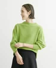 F6FDS57170 MICHEL KLEIN(小さいサイズ)(メゾン ドゥ サンク) [小さいサイズ]インナー付きパフスリーブニット グリーン(30)