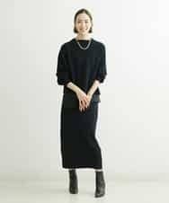 F6FDS57170 MICHEL KLEIN(小さいサイズ)(メゾン ドゥ サンク) [小さいサイズ]インナー付きパフスリーブニット グリーン(30)