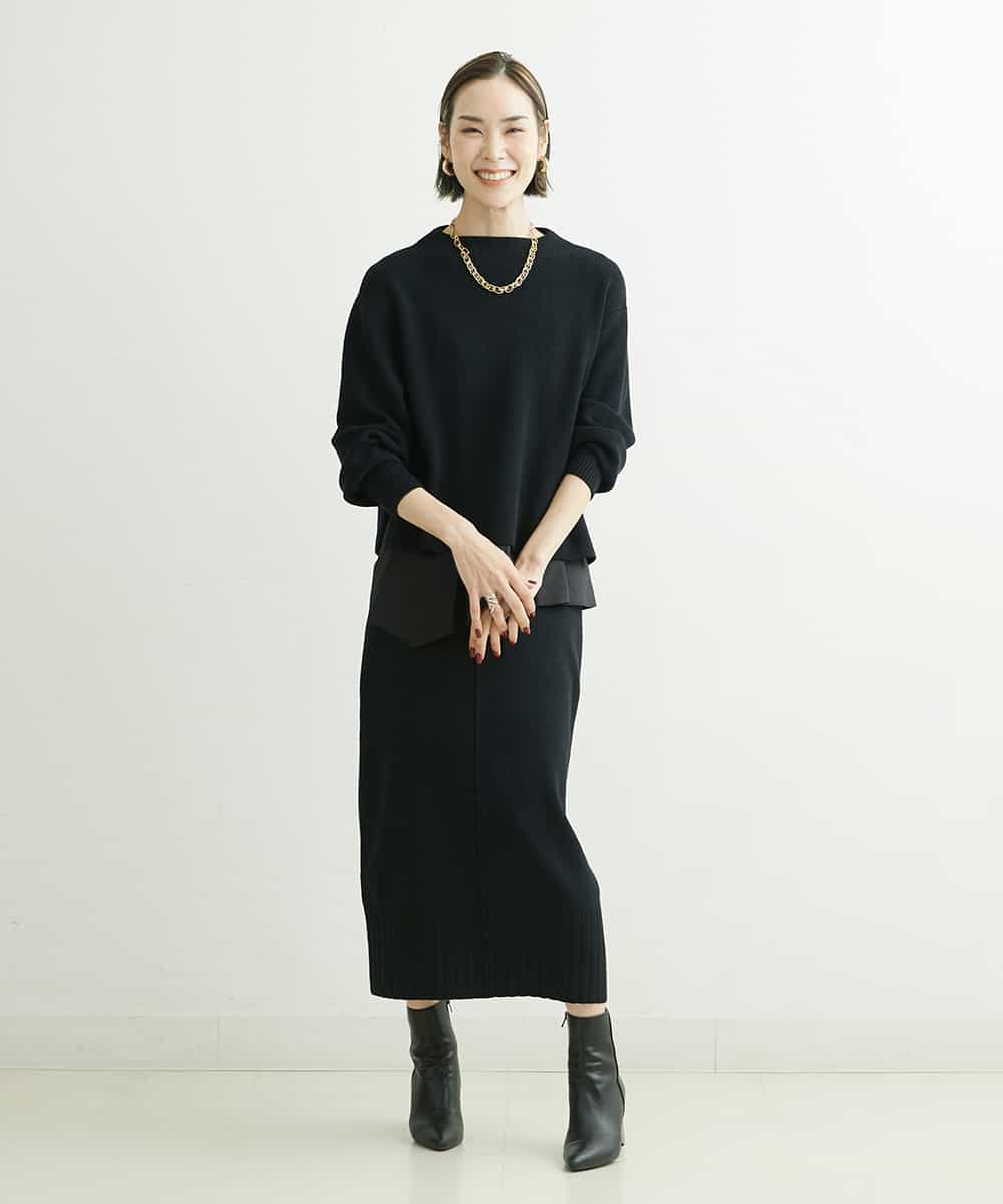 F6FDS57170 MICHEL KLEIN(小さいサイズ)(メゾン ドゥ サンク) [小さいサイズ]インナー付きパフスリーブニット グリーン(30)