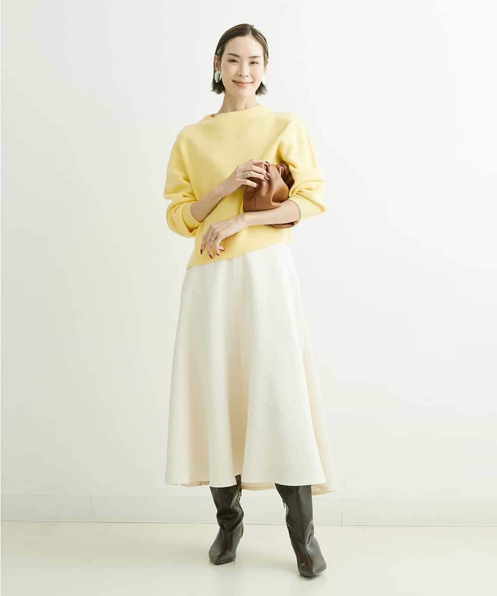 F6FDS57170 MICHEL KLEIN(小さいサイズ)(メゾン ドゥ サンク) [小さいサイズ]インナー付きパフスリーブニット グリーン(30)