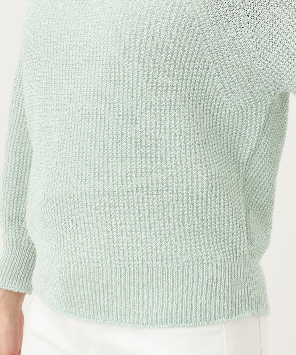F6FFA04230 MICHEL KLEIN(小さいサイズ)(メゾン ドゥ サンク) [小さいサイズ] ホールガーメント(R)ドライタッチラメニット ミント
