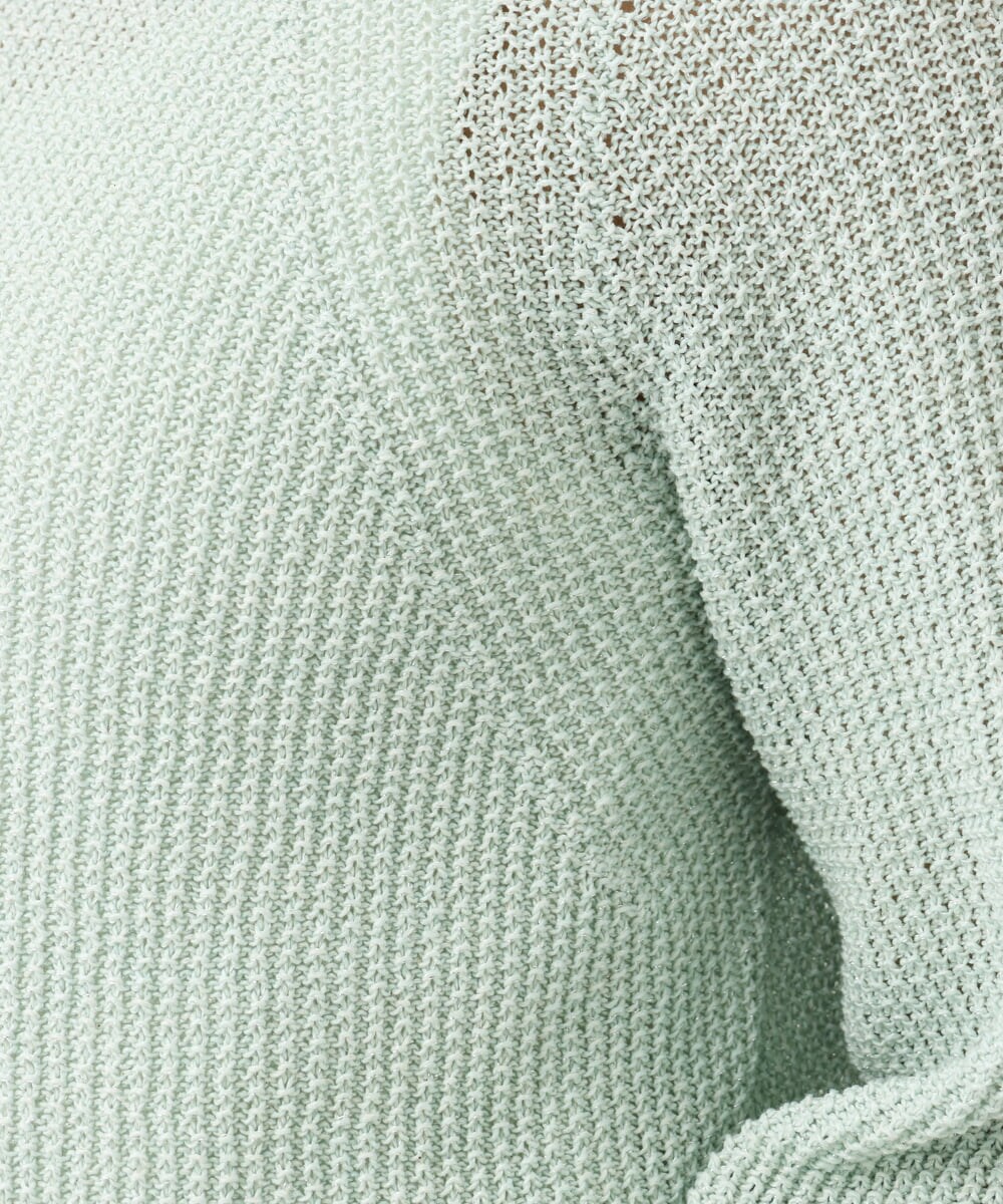 F6FFA04230 MICHEL KLEIN(小さいサイズ)(メゾン ドゥ サンク) [小さいサイズ] ホールガーメント(R)ドライタッチラメニット ミント