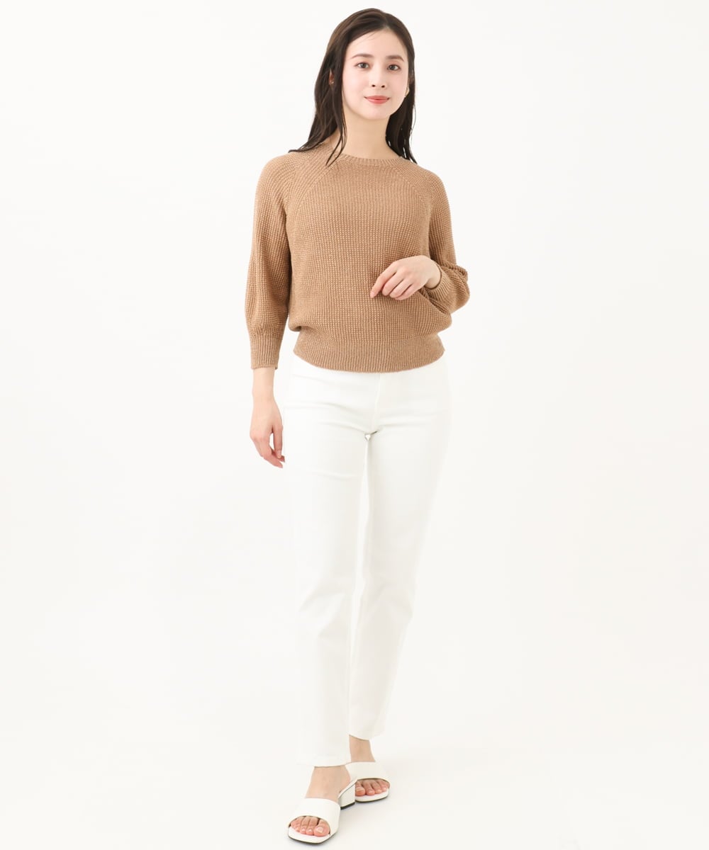 F6FFA04230 MICHEL KLEIN(小さいサイズ)(メゾン ドゥ サンク) [小さいサイズ] ホールガーメント(R)ドライタッチラメニット ミント