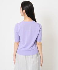 F6FGA18220 MICHEL KLEIN(小さいサイズ)(メゾン ドゥ サンク) [小さいサイズ]クルーネックニットプルオーバー(接触冷感/アンサンブル対応） ネイビー