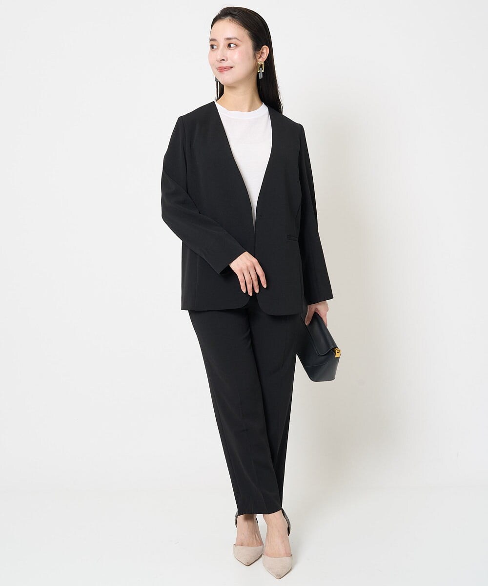 F6FGA18220 MICHEL KLEIN(小さいサイズ)(メゾン ドゥ サンク) [小さいサイズ]クルーネックニットプルオーバー(接触冷感/アンサンブル対応） ネイビー