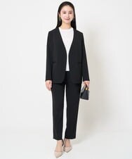 F6FGA18220 MICHEL KLEIN(小さいサイズ)(メゾン ドゥ サンク) [小さいサイズ]クルーネックニットプルオーバー(接触冷感/アンサンブル対応） ネイビー