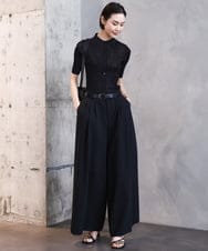 F6FGA24210 MICHEL KLEIN(小さいサイズ)(メゾン ドゥ サンク) [小さいサイズ]シアーリブ襟付きニット ベージュ