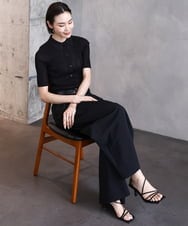 F6FGA24210 MICHEL KLEIN(小さいサイズ)(メゾン ドゥ サンク) [小さいサイズ]シアーリブ襟付きニット ベージュ