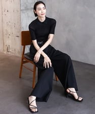 F6FGA24210 MICHEL KLEIN(小さいサイズ)(メゾン ドゥ サンク) [小さいサイズ]シアーリブ襟付きニット ベージュ