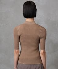 F6FGA24210 MICHEL KLEIN(小さいサイズ)(メゾン ドゥ サンク) [小さいサイズ]シアーリブ襟付きニット ベージュ
