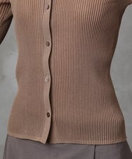 F6FGA24210 MICHEL KLEIN(小さいサイズ)(メゾン ドゥ サンク) [小さいサイズ]シアーリブ襟付きニット ベージュ