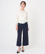 F6FGD04230 MICHEL KLEIN(小さいサイズ)(メゾン ドゥ サンク) [小さいサイズ]ホールガーメント(R)ラグランラメニット ライトブルー