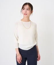 F6FGD04230 MICHEL KLEIN(小さいサイズ)(メゾン ドゥ サンク) [小さいサイズ]ホールガーメント(R)ラグランラメニット ライトブルー