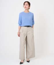 F6FGD04230 MICHEL KLEIN(小さいサイズ)(メゾン ドゥ サンク) [小さいサイズ]ホールガーメント(R)ラグランラメニット ライトブルー