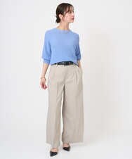 F6FGD04230 MICHEL KLEIN(小さいサイズ)(メゾン ドゥ サンク) [小さいサイズ]ホールガーメント(R)ラグランラメニット ライトブルー