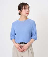 F6FGD04230 MICHEL KLEIN(小さいサイズ)(メゾン ドゥ サンク) [小さいサイズ]ホールガーメント(R)ラグランラメニット ライトブルー