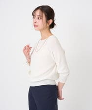 F6FGD04230 MICHEL KLEIN(小さいサイズ)(メゾン ドゥ サンク) [小さいサイズ]ホールガーメント(R)ラグランラメニット ホワイト