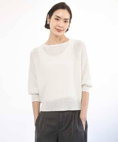 F6FGD04230 MICHEL KLEIN(小さいサイズ) [小さいサイズ]ホールガーメント(R)ラグランラメニット