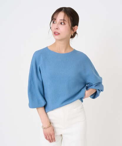F6FGD18220 MICHEL KLEIN(小さいサイズ) [小さいサイズ]ホールガーメント(R)パフスリーブニット