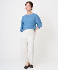 F6FGD18220 MICHEL KLEIN(小さいサイズ)(メゾン ドゥ サンク) [小さいサイズ]ホールガーメント(R)パフスリーブニット オフホワイト