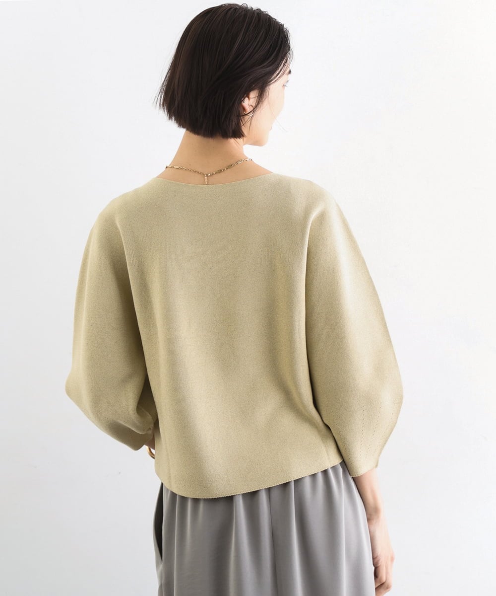 F6FGD18220 MICHEL KLEIN(小さいサイズ)(メゾン ドゥ サンク) [小さいサイズ]ホールガーメント(R)パフスリーブニット オフホワイト