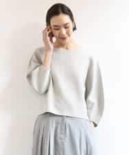 F6FGD18220 MICHEL KLEIN(小さいサイズ)(メゾン ドゥ サンク) [小さいサイズ]ホールガーメント(R)パフスリーブニット オフホワイト