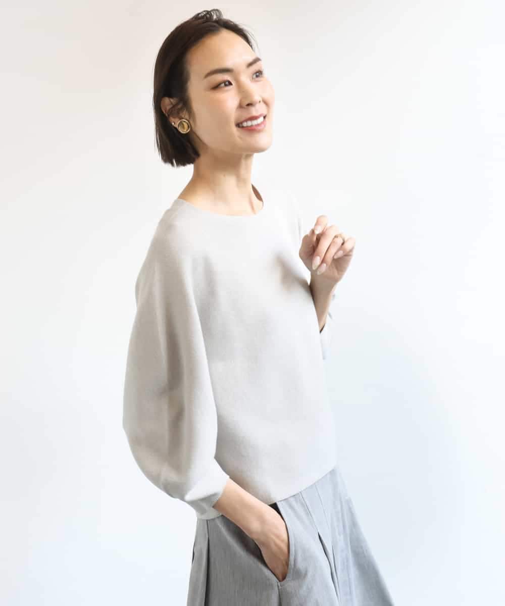 F6FGD18220 MICHEL KLEIN(小さいサイズ)(メゾン ドゥ サンク) [小さいサイズ]ホールガーメント(R)パフスリーブニット オフホワイト